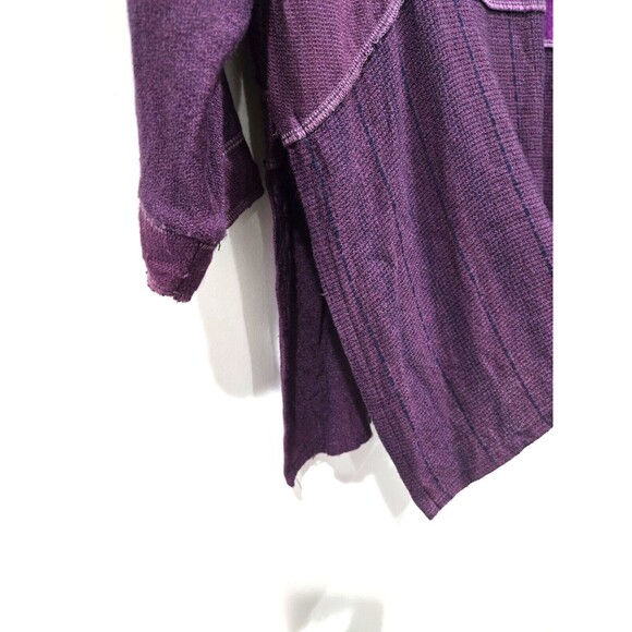 Zashi vintage Button up 100% rayon purple boho Wearable art panels‎ unique L - Picture 7 of 7